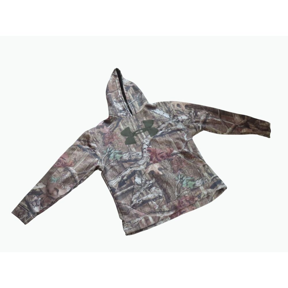 Under Armour Realtree Camo Hoodie Men’s Large Hunting Pullover Big Log